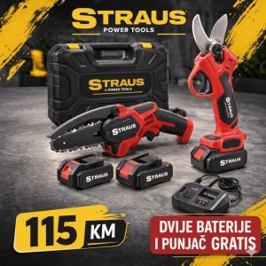 STRAUS AKU MINI PILA + ELEKTRIČNE MAKAZE SET